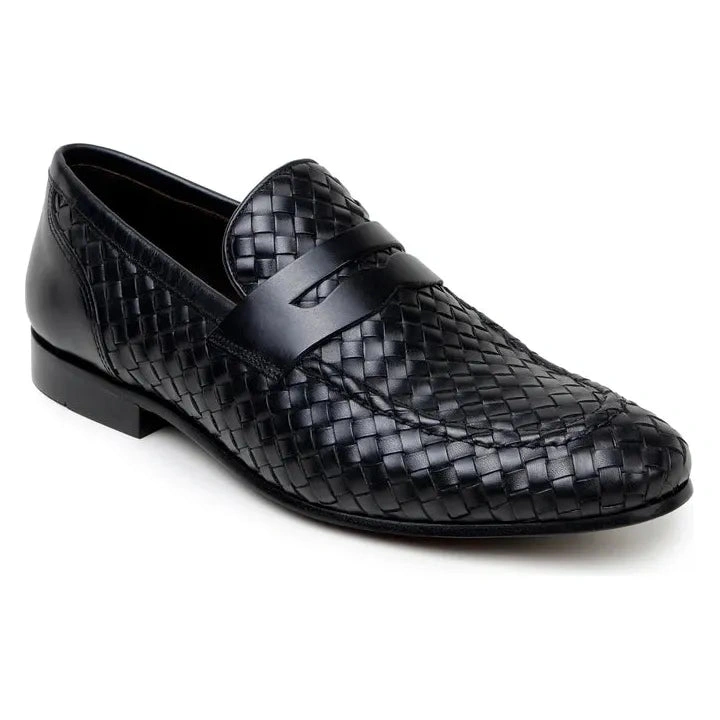 Belvedere Luca Zwarte Italiaanse leren Penny Loafers: Klassiek, Comfortabel en Onweerstaanbaar!