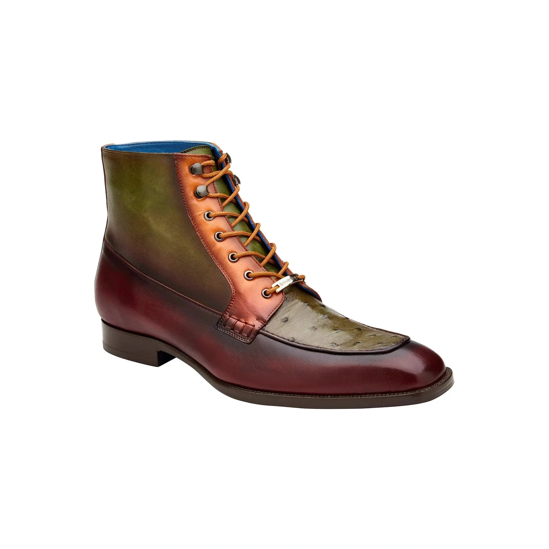 Exclusieve Belvedere leren laarzen Greco Burgundy Olijfkwastjes, Italiaanse elegantie voor de moderne man.